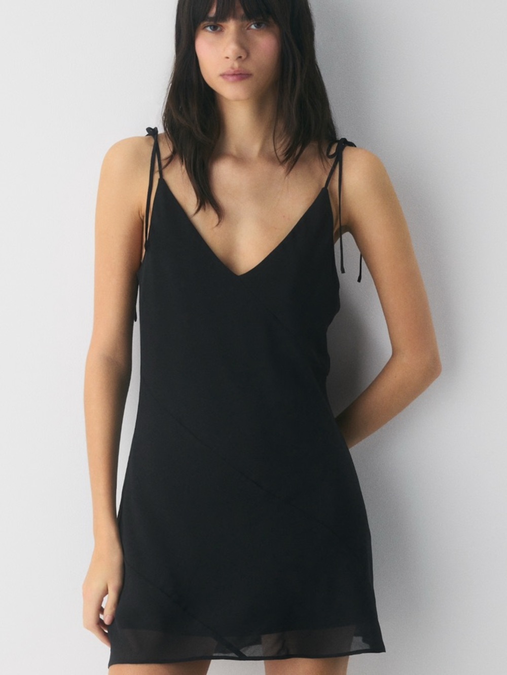 Aritzia Pricilla Black Mini Dress